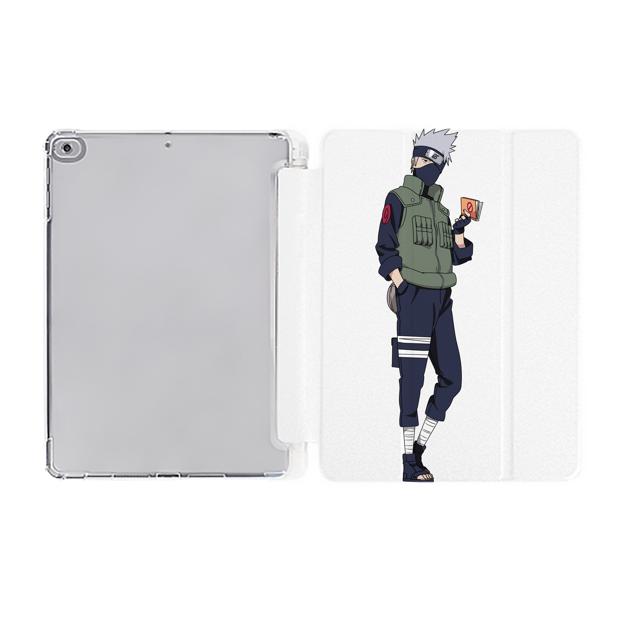 （画像用） NARUTO -ナルト- はたけ カカシ Hatake Kakashi IPad ケース ペン収納付き 三つ折りスタンド PUレザー×シリコン 対応機種9.5/10.5/10.9インチ